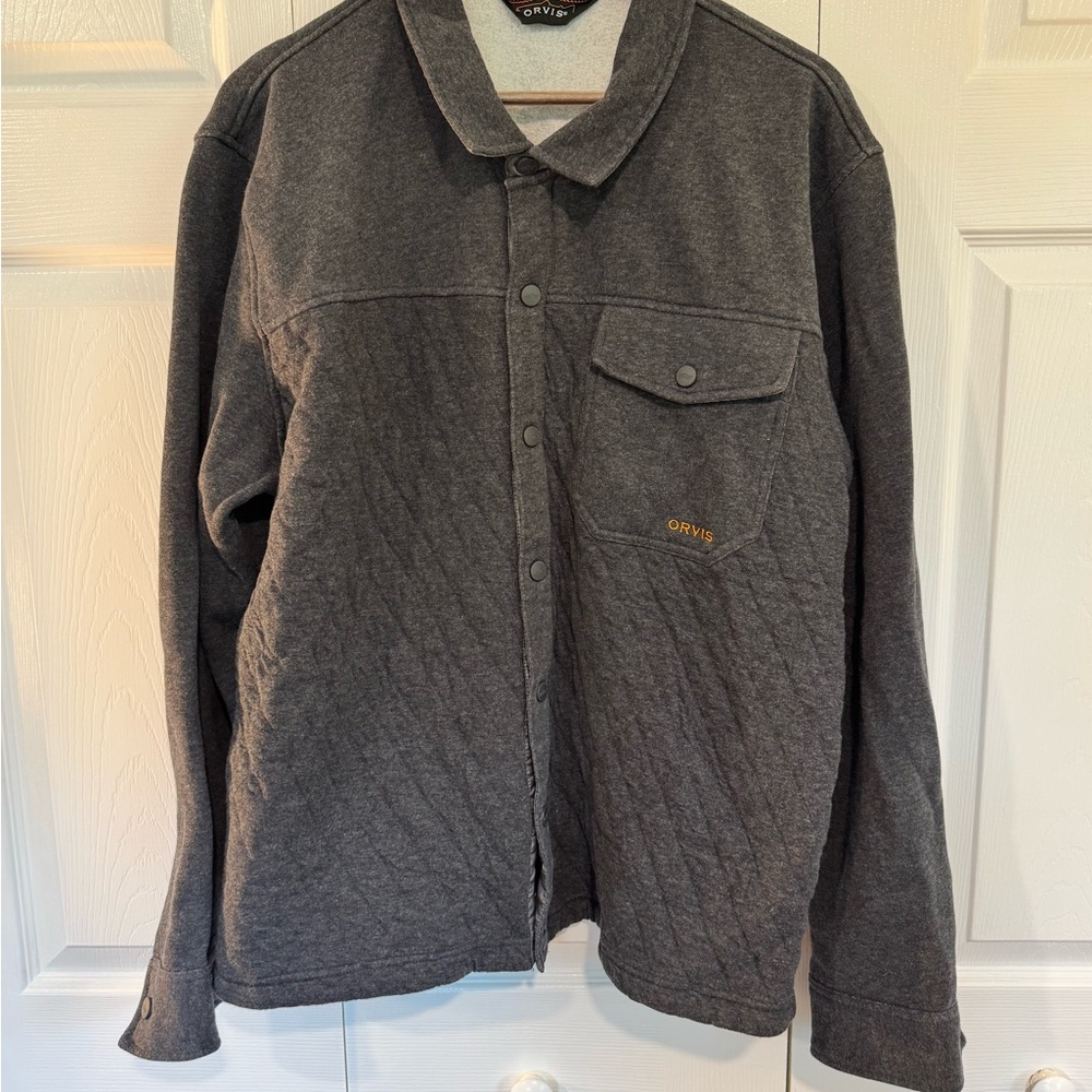 Orvis Men's Dark Gray Quilted Shirt Jacket